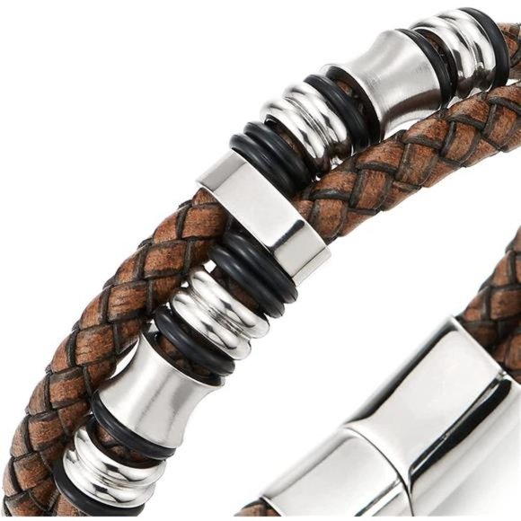 Bangle Wristband with Stainless Steel Ornaments ZB-Metal - Picture 2 of 4